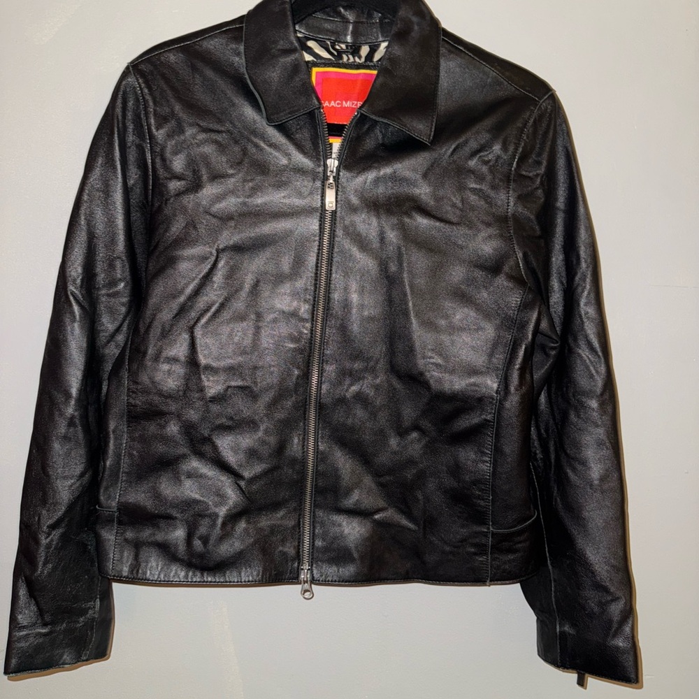 Isaac Mizrahi Black Leather Jacket